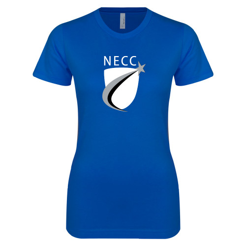  Next Level Womens Royal Boyfriend Tee - NECC Shield