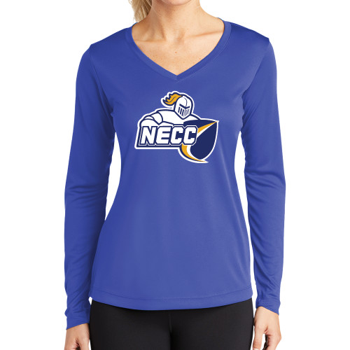  Womens Royal Performance Long Sleeve V Neck Shirt - Primary Mark