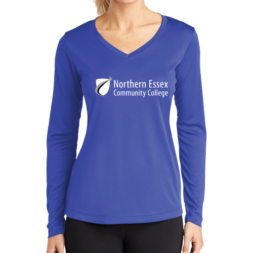  Womens Royal Performance Long Sleeve V Neck Shirt - Northern  Essex Community College