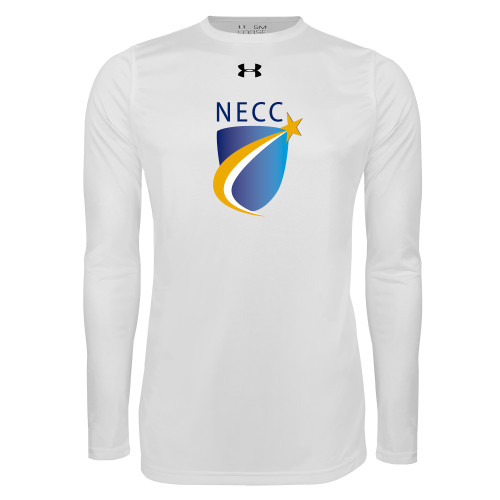  Under Armour White Long Sleeve Tech Tee - NECC Shield