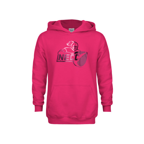  Youth Hot Pink Fleece Hoodie - Primary Mark  Foil
