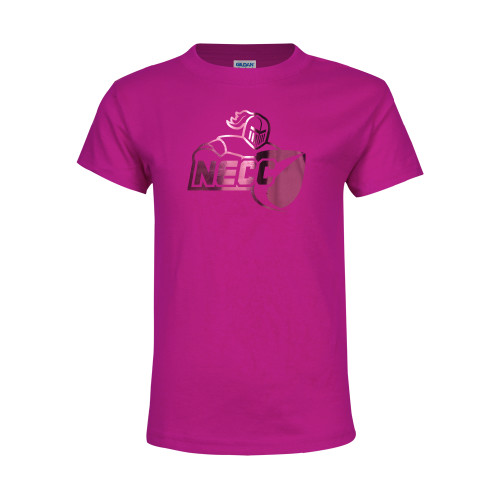  Youth Hot Pink T Shirt - Primary Mark  Foil