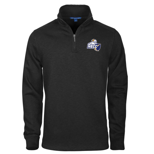  Black Slub Fleece 1/4 Zip Pullover - Primary Mark