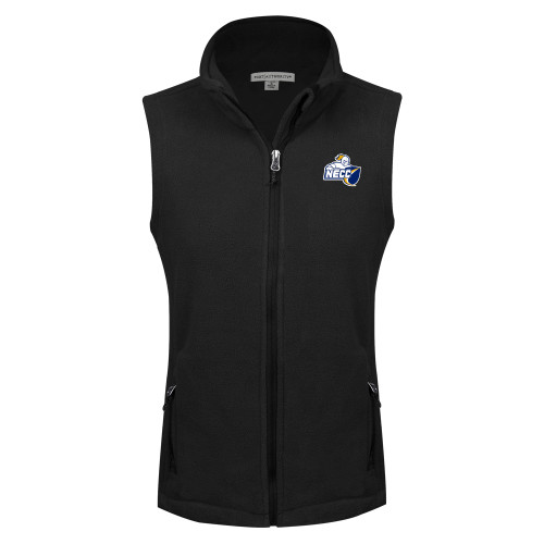  Womens Black Fleece Full Zip Vest - Primary Mark