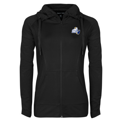  Womens Black Sport Wick Stretch Full Zip Jacket - Primary Mark