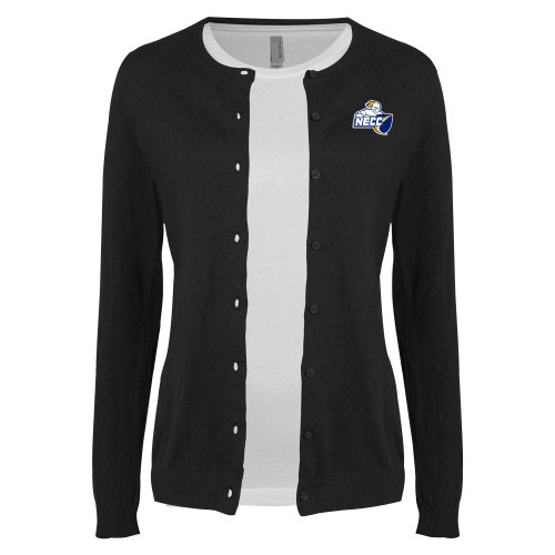  Womens Black Cardigan Sweater - Primary Mark