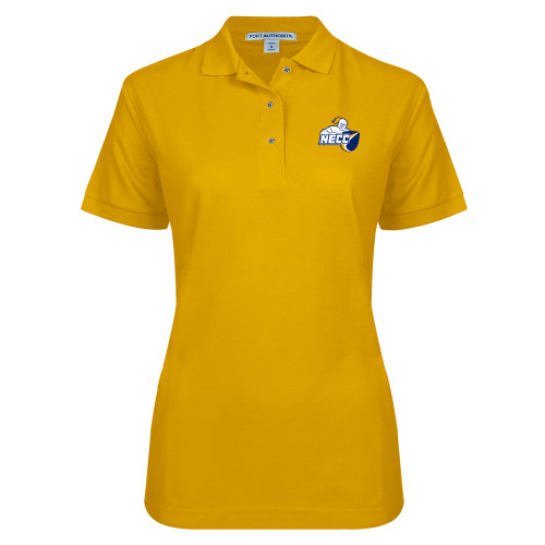  Womens Silk Touch Gold Pique Polo - Primary Mark