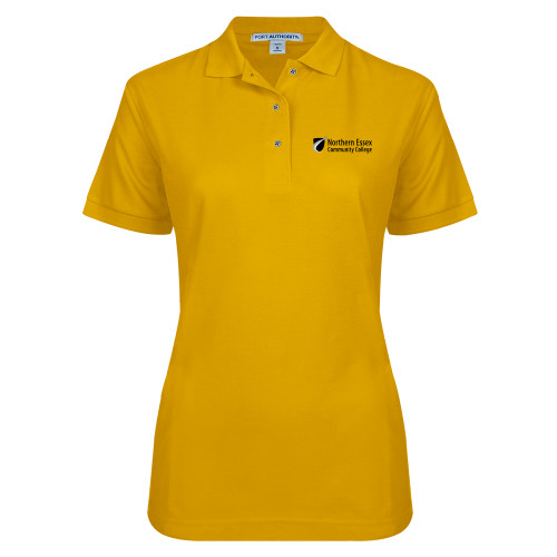  Womens Silk Touch Gold Pique Polo - Northern  Essex Community College