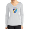 Thumbnail image for  Womens White Performance Long Sleeve V Neck Shirt