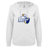 Thumbnail image for  ENZA Womens White V Notch Raw Edge Fleece Hoodie