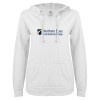 Thumbnail image for  ENZA Womens White V Notch Raw Edge Fleece Hoodie