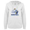 Thumbnail image for  ENZA Womens White V Notch Raw Edge Fleece Hoodie