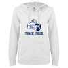 Thumbnail image for  ENZA Womens White V Notch Raw Edge Fleece Hoodie