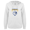 Thumbnail image for  ENZA Womens White V Notch Raw Edge Fleece Hoodie