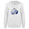 Thumbnail image for  ENZA Womens White V Notch Raw Edge Fleece Hoodie