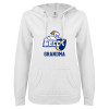Thumbnail image for  ENZA Womens White V Notch Raw Edge Fleece Hoodie