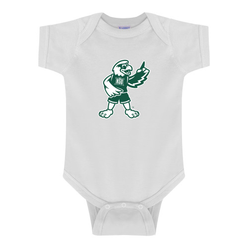  White Infant Onesie - NSU Riverhawk Mascot One Color