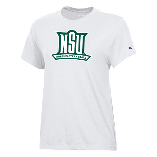  Champion Womens  White Core Short Sleeve Tee - NSU Mark One Color