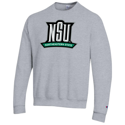  Champion Heather Grey Fleece Crew - NSU Mark