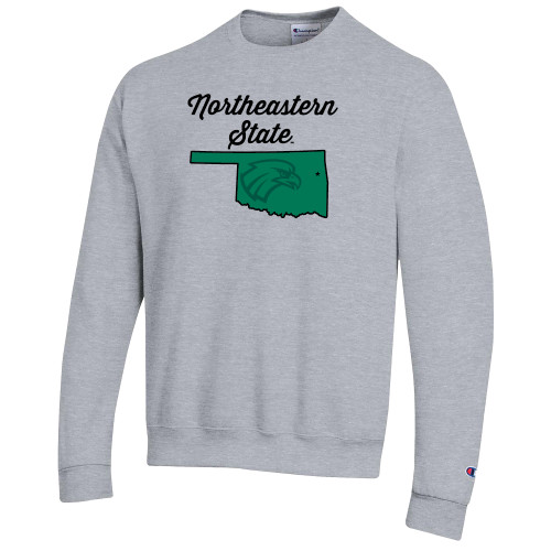  Champion Heather Grey Fleece Crew - OK Silhouette