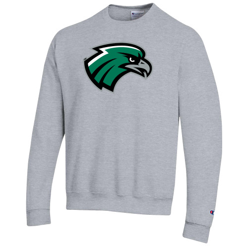  Champion Heather Grey Fleece Crew - Hawk Head
