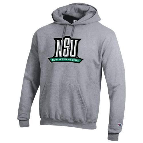  Champion Heather Grey Fleece Hoodie - NSU Mark