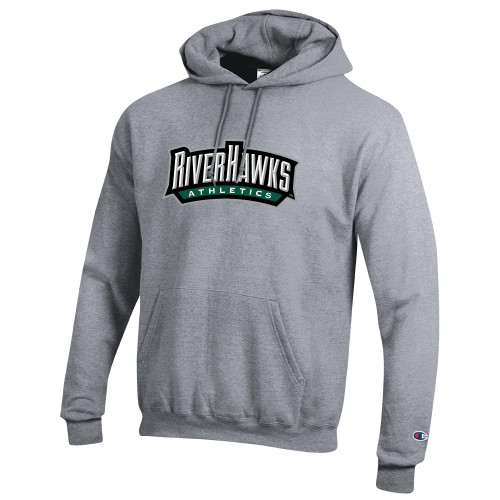  Champion Heather Grey Fleece Hoodie - RIVERHAWKS Athletics