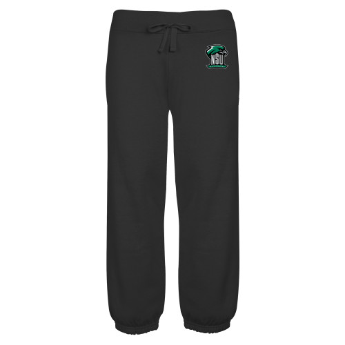  ENZA Womens Black Banded Fleece Capri - Primary Mark