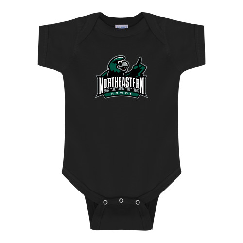  Black Infant Onesie - Northeastern State Rowdy Full Color