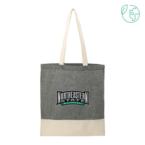  Split Recycled Black Cotton Twill Convention Tote - Wordmark