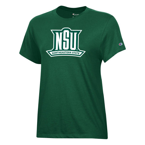  Champion Womens Dark Green Core Short Sleeve Tee - NSU Mark One Color