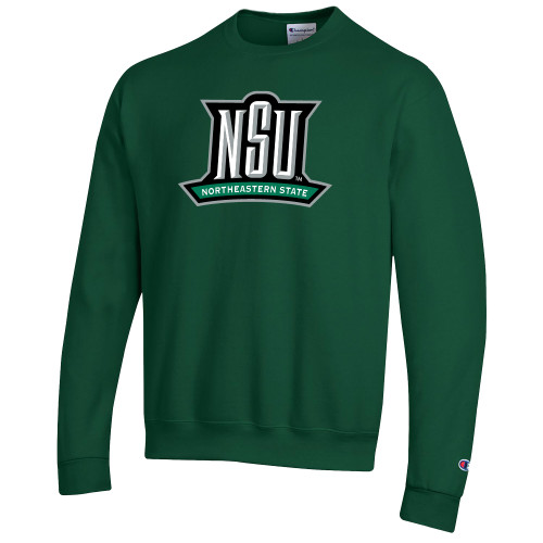 Champion Dark Green Fleece Crew - NSU Mark