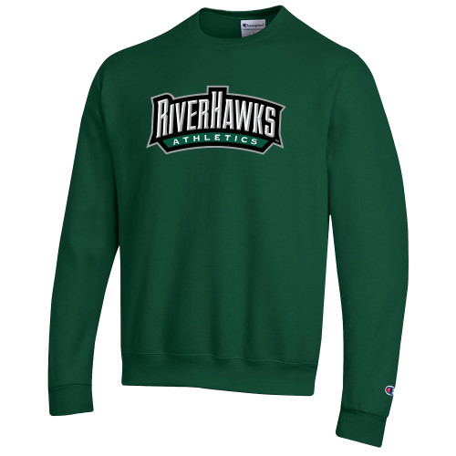  Champion Dark Green Fleece Crew - RIVERHAWKS Athletics