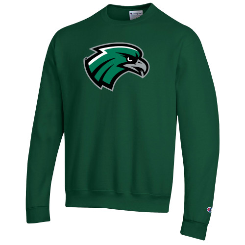  Champion Dark Green Fleece Crew - Hawk Head