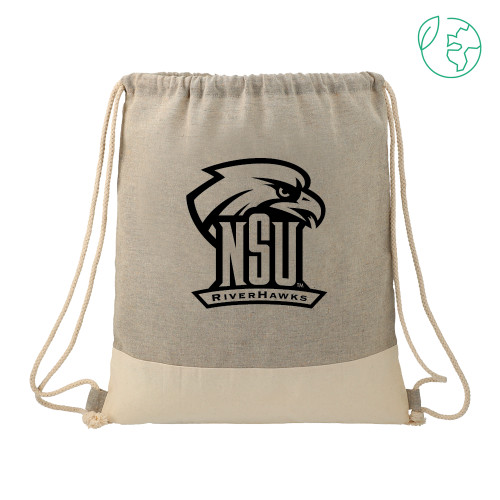  Split Recycled Cotton Grey/Natural Drawstring Bag - Primary Mark