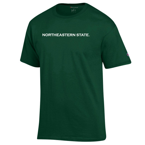  Champion Dark Green T Shirt - Flat Wordmark