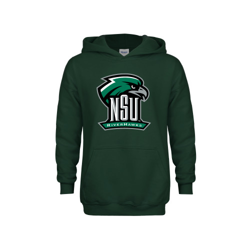  Youth Dark Green Fleece Hoodie - Primary Mark