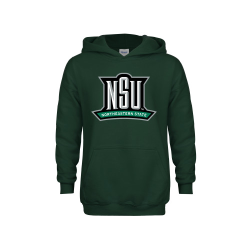  Youth Dark Green Fleece Hoodie - NSU Mark