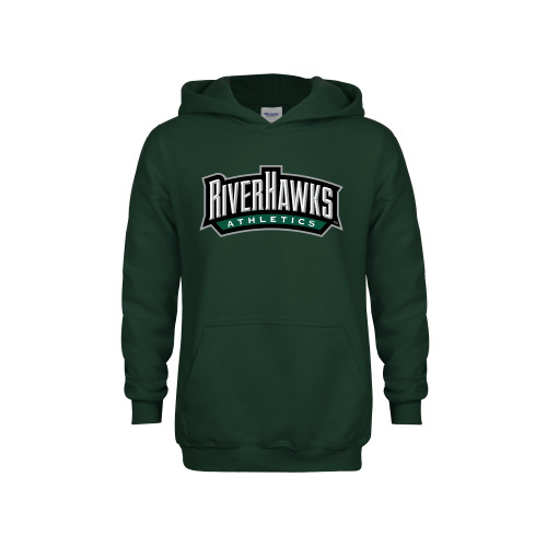  Youth Dark Green Fleece Hoodie - RIVERHAWKS Athletics