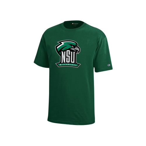  Champion Youth Dark Green Short Sleeve Tee - Primary Mark