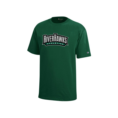  Champion Youth Dark Green Short Sleeve Tee - RIVERHAWKS Athletics