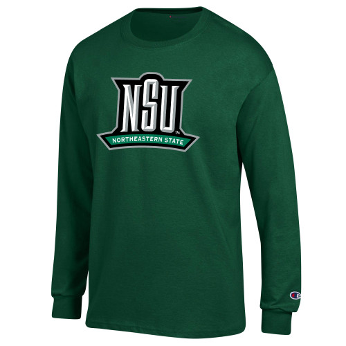  Champion Dark Green Long Sleeve T Shirt - NSU Mark