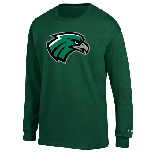  Champion Dark Green Long Sleeve T Shirt - Hawk Head