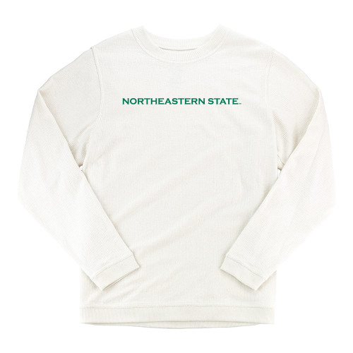  Boxercraft Womens Cream Corded Crew - Flat Wordmark