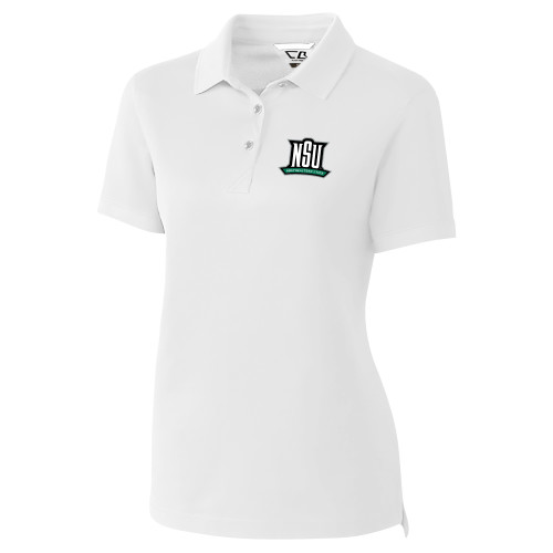  C&B Womens White Advantage Polo - NSU Mark