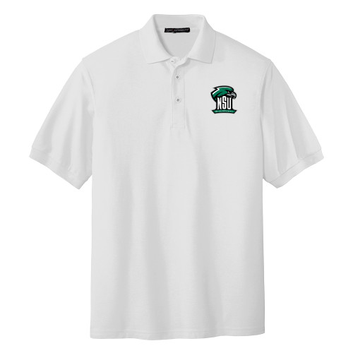 White Silk Touch Polo - Primary Mark