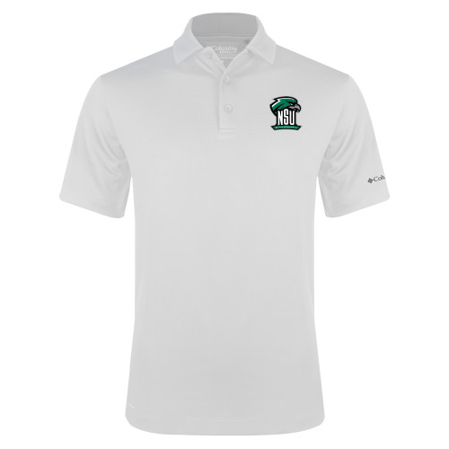  Columbia White Omni Wick Drive Polo - Primary Mark