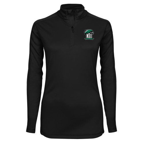  Syntrel Womens Black Interlock 1/4 Zip - Primary Mark