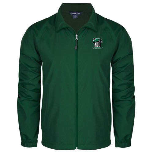 Northeastern State Dark Green Full Zip Wind Jacket