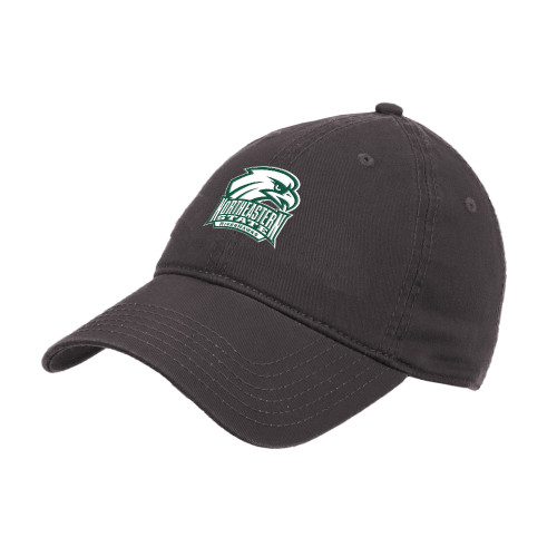  Charcoal Unstructured Adjustable Low Profile Hat - RIVERHAWKS with Hawk Head One Color